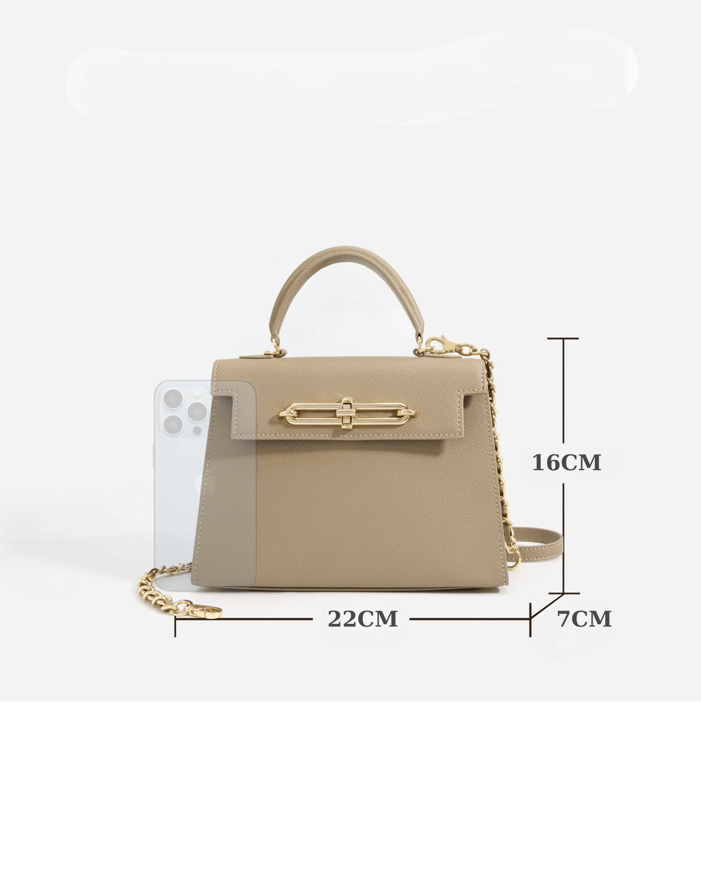 Saffiano Deri Mini El & Omuz Çantası – Zincirli & Ayarlanabilir Askı