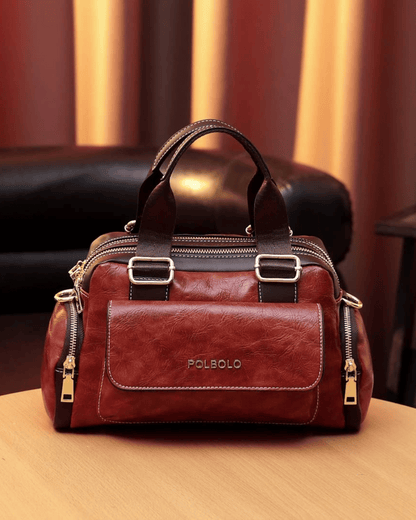Polbolo Vintage Görünümlü Çok Bölmeli El & Omuz Çantası | Geniş ve Fonksiyonel Tasarım
