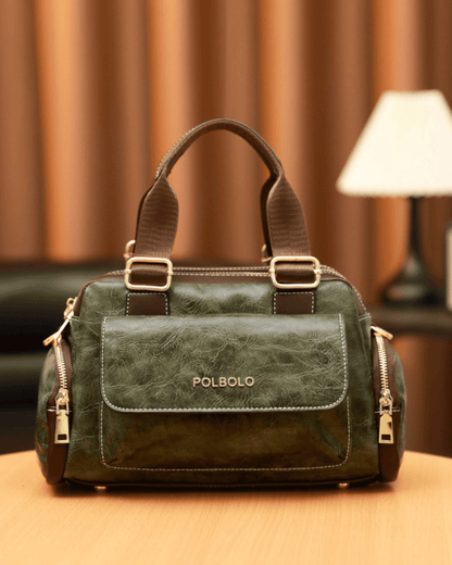 Polbolo Vintage Görünümlü Çok Bölmeli El & Omuz Çantası | Geniş ve Fonksiyonel Tasarım