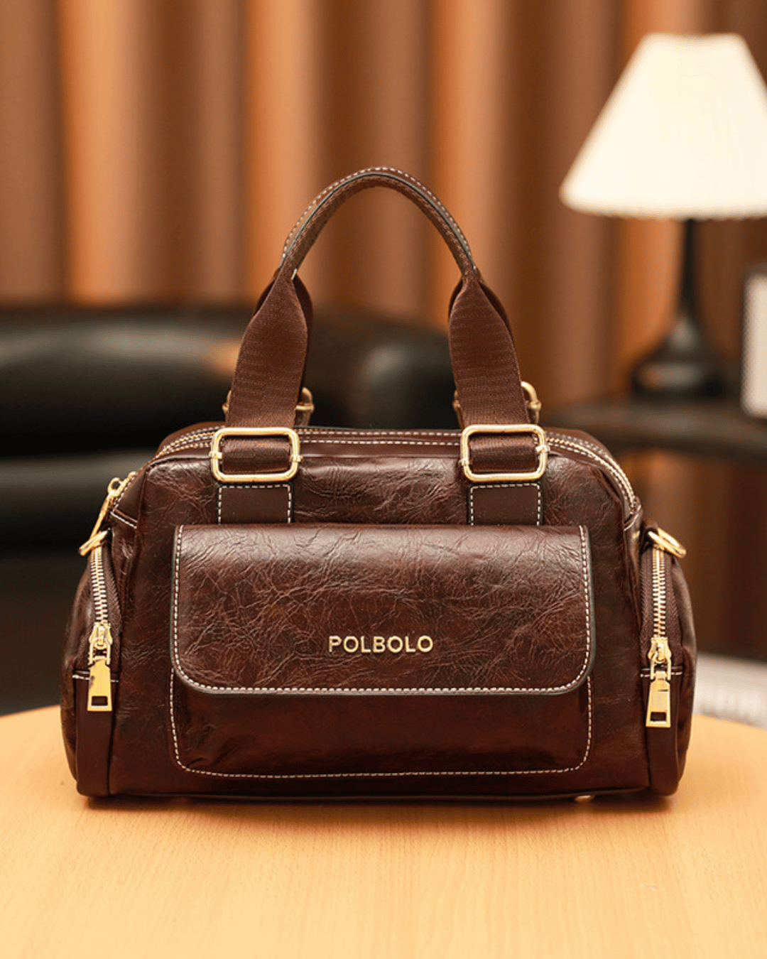 Polbolo Vintage Görünümlü Çok Bölmeli El & Omuz Çantası | Geniş ve Fonksiyonel Tasarım