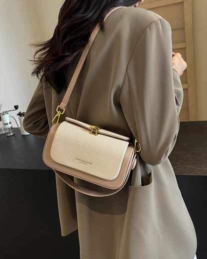 Retro II Renkli Kumaş Kapaklı Crossbody Çanta | Şık ve İşlevsel Tasarım