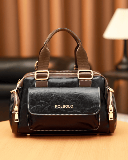 Polbolo Vintage Görünümlü Çok Bölmeli El & Omuz Çantası | Geniş ve Fonksiyonel Tasarım