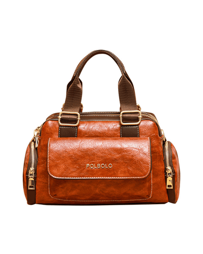 Polbolo Vintage Görünümlü Çok Bölmeli El & Omuz Çantası | Geniş ve Fonksiyonel Tasarım