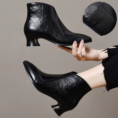 Varnelle – Hakiki Deri Kalın Topuklu Bilek Bot |