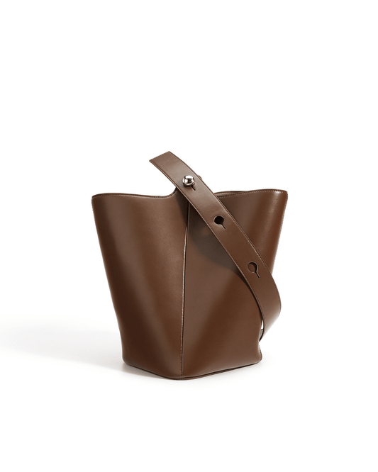 Nimbus – Şık Düğmeli Deri Bucket Çanta