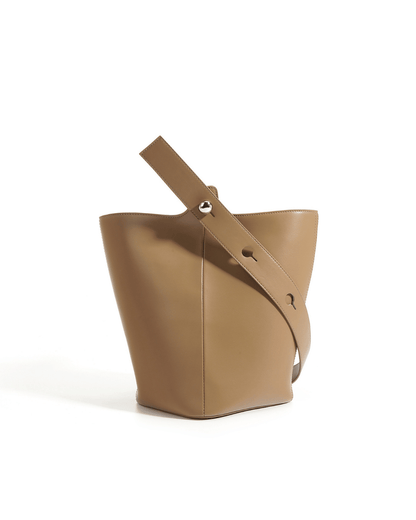 Nimbus – Şık Düğmeli Deri Bucket Çanta