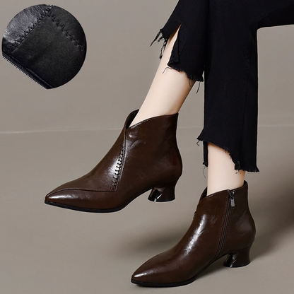 Varnelle – Hakiki Deri Kalın Topuklu Bilek Bot |