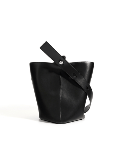 Nimbus – Şık Düğmeli Deri Bucket Çanta