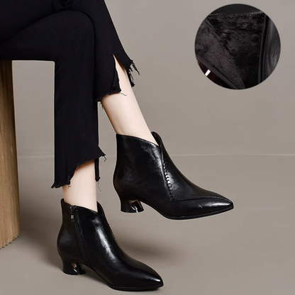 Varnelle – Hakiki Deri Kalın Topuklu Bilek Bot |