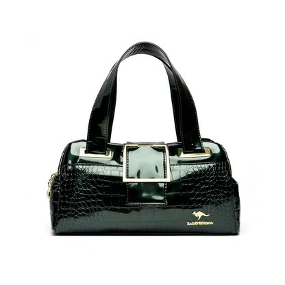 Croco 3 Parlak Kroko Desenli Silindir El Çantası | Geniş ve Şık Tasarım