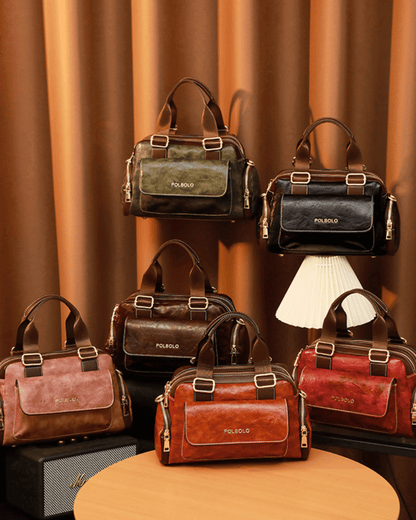 Polbolo Vintage Görünümlü Çok Bölmeli El & Omuz Çantası | Geniş ve Fonksiyonel Tasarım