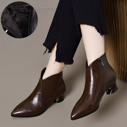 Varnelle – Hakiki Deri Kalın Topuklu Bilek Bot |