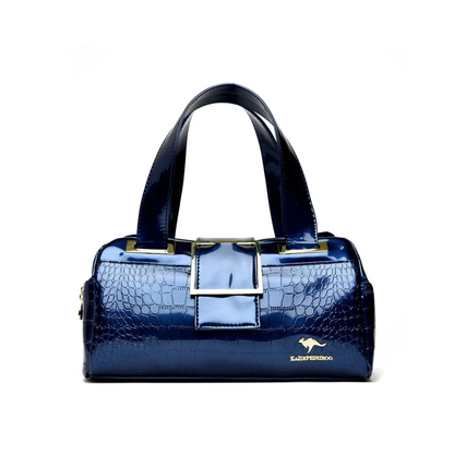 Croco 3 Parlak Kroko Desenli Silindir El Çantası | Geniş ve Şık Tasarım