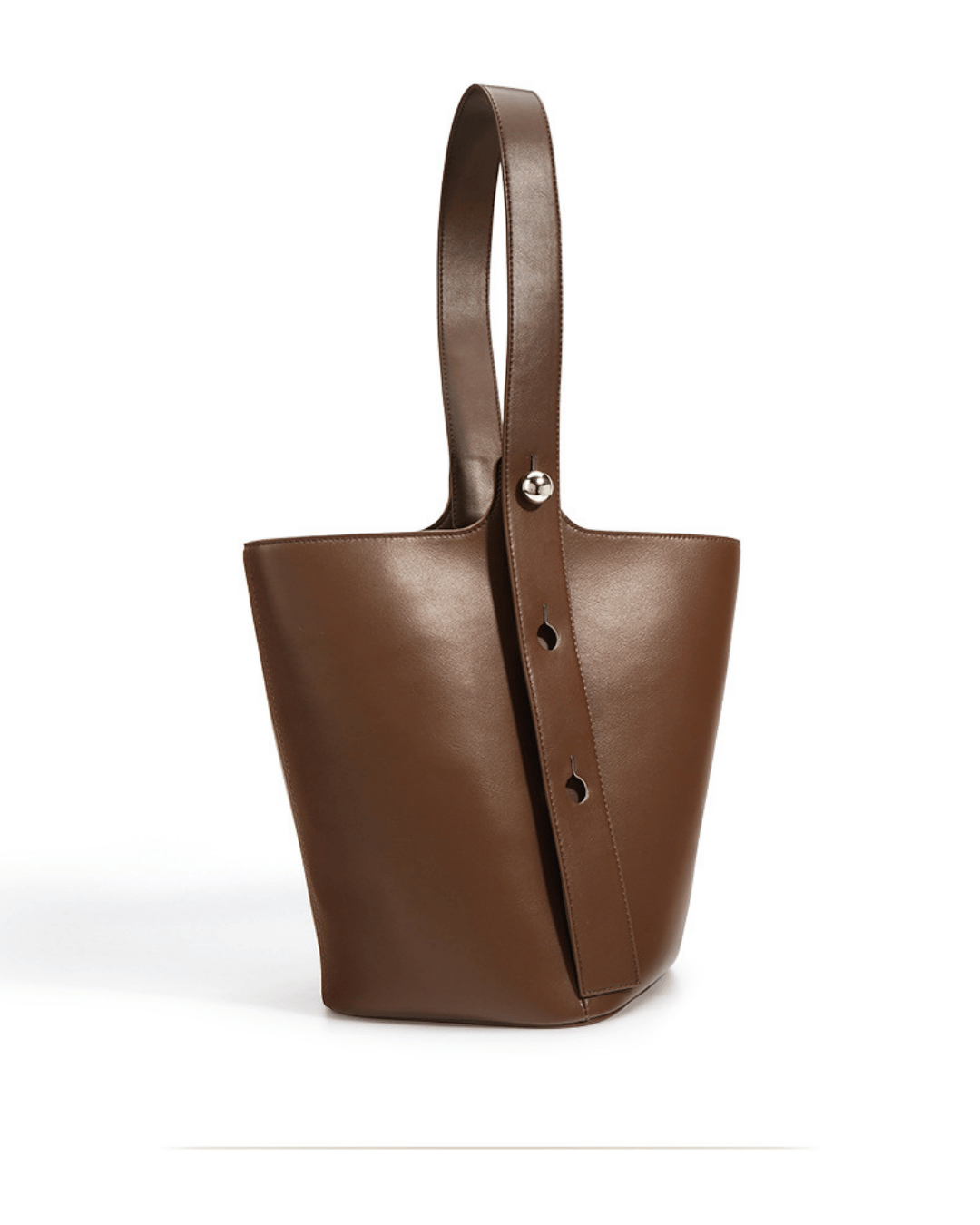 Nimbus – Şık Düğmeli Deri Bucket Çanta