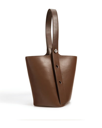 Nimbus – Şık Düğmeli Deri Bucket Çanta