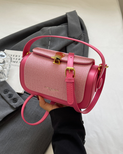 Retro II Renkli Kumaş Kapaklı Crossbody Çanta | Şık ve İşlevsel Tasarım