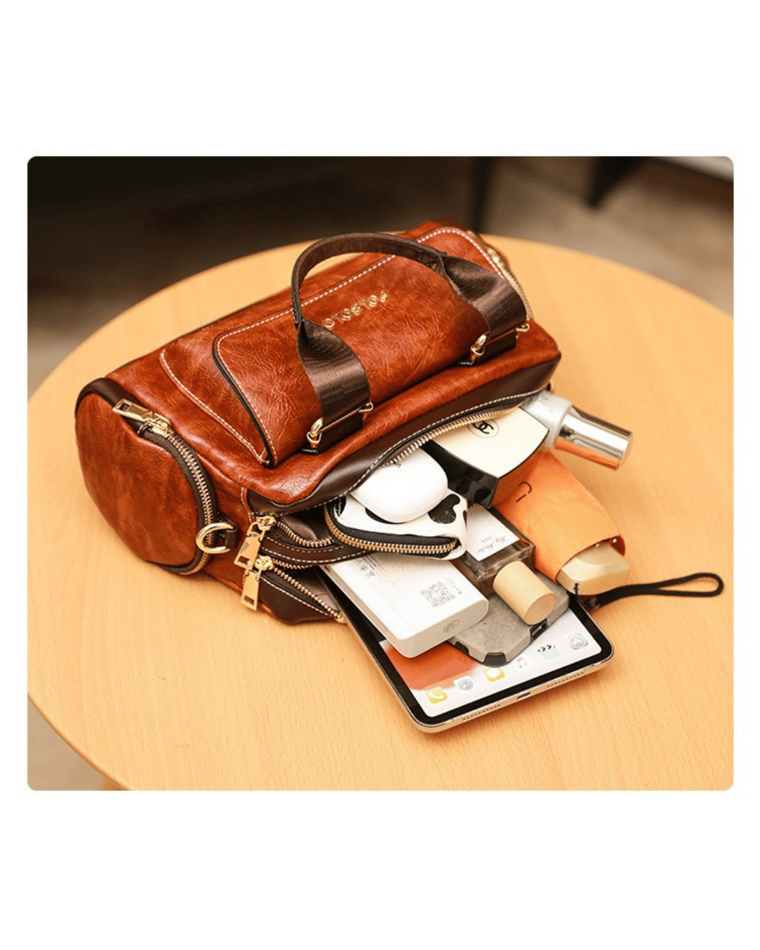 Polbolo Vintage Görünümlü Çok Bölmeli El & Omuz Çantası | Geniş ve Fonksiyonel Tasarım