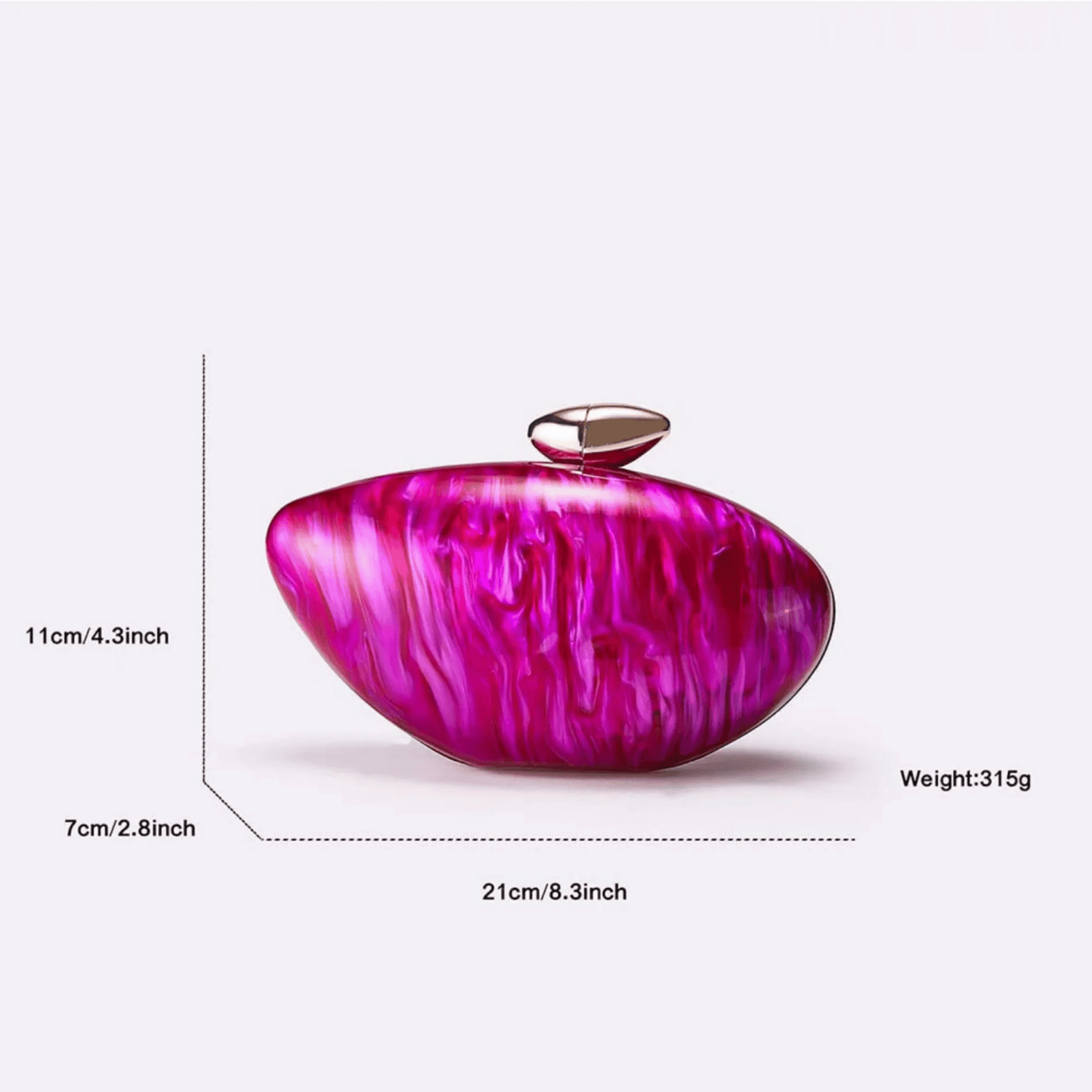 PearlPebble™ Akrilik Gece Çantası – Işıltılı & Heykelsi Tasarım