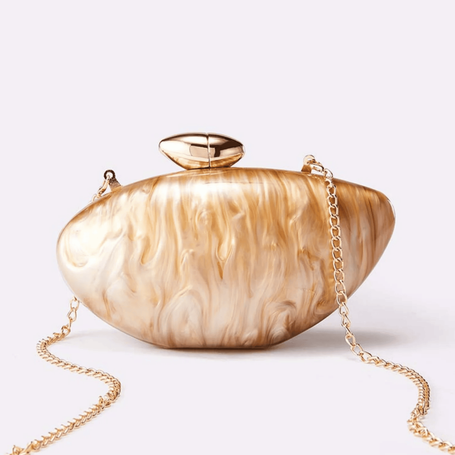 PearlPebble™ Akrilik Gece Çantası – Işıltılı & Heykelsi Tasarım