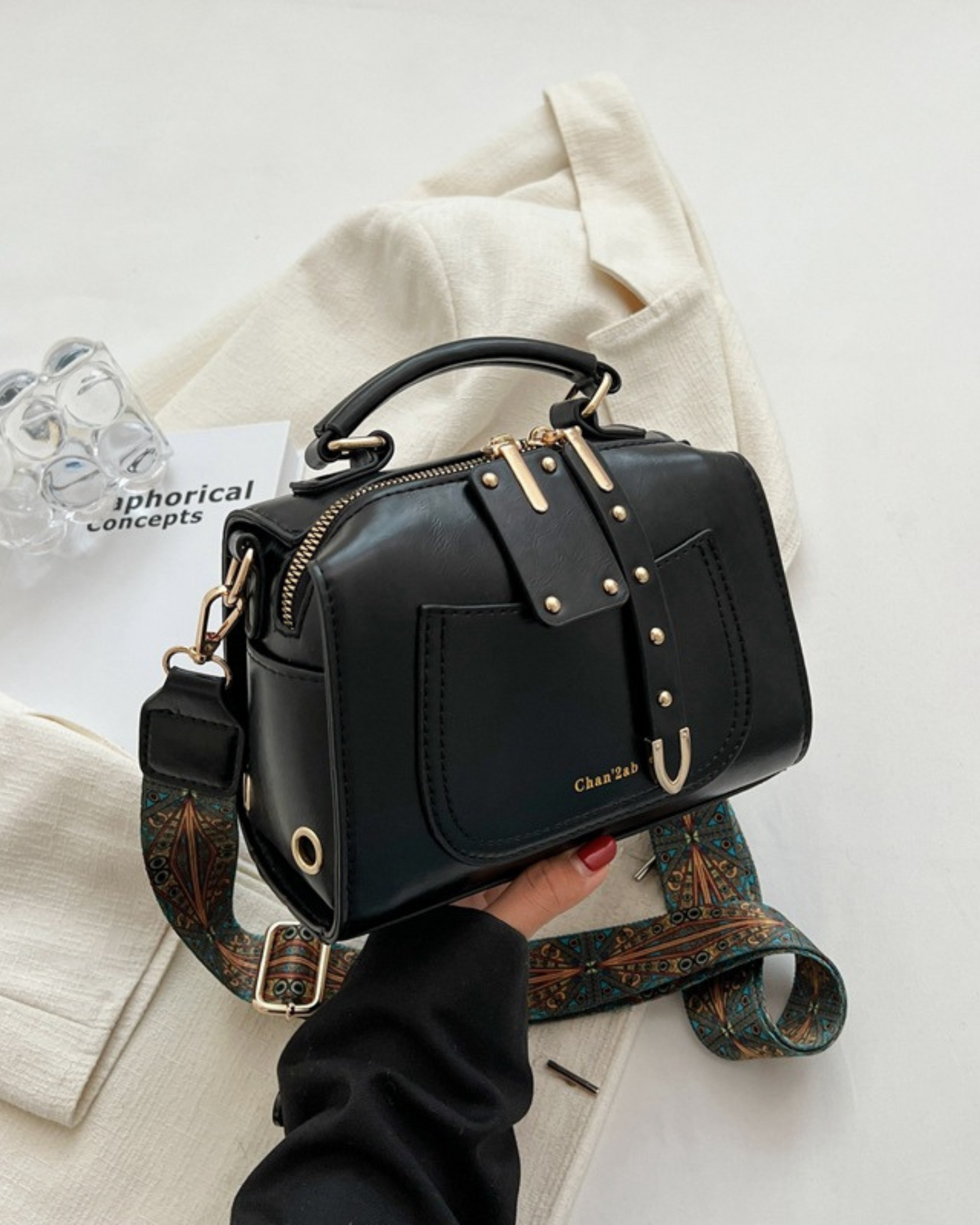 Bohem Desenli Ayarlanabilir Askı El & Omuz Çantası