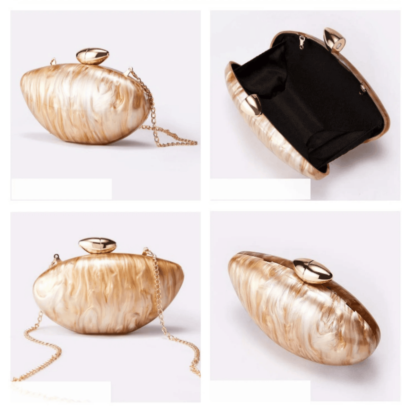 PearlPebble™ Akrilik Gece Çantası – Işıltılı & Heykelsi Tasarım