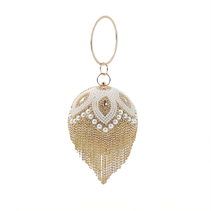 Calyora –  Taş & İnci İşlemeli Küre Akşam Çantası