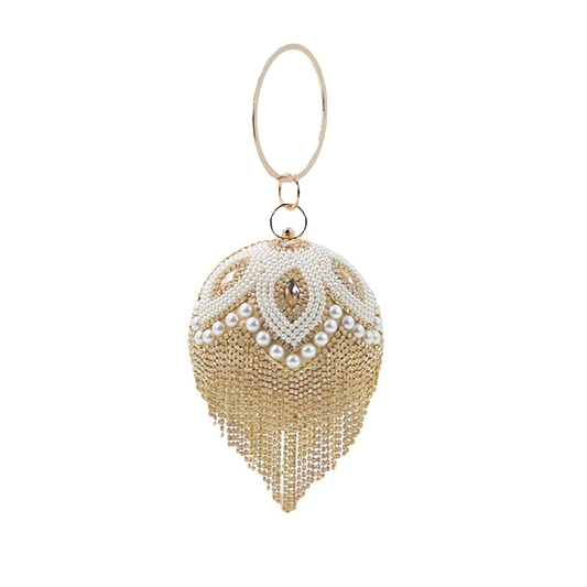 Calyora –  Taş & İnci İşlemeli Küre Akşam Çantası